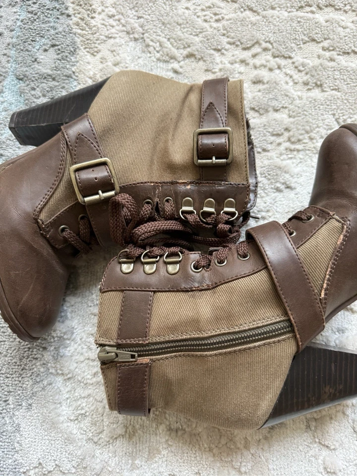 Apostrophe by Jean-paul Fortin Botines Tacón Mix Media Mujer Zapatos Talla 7” Foto 2 de 4