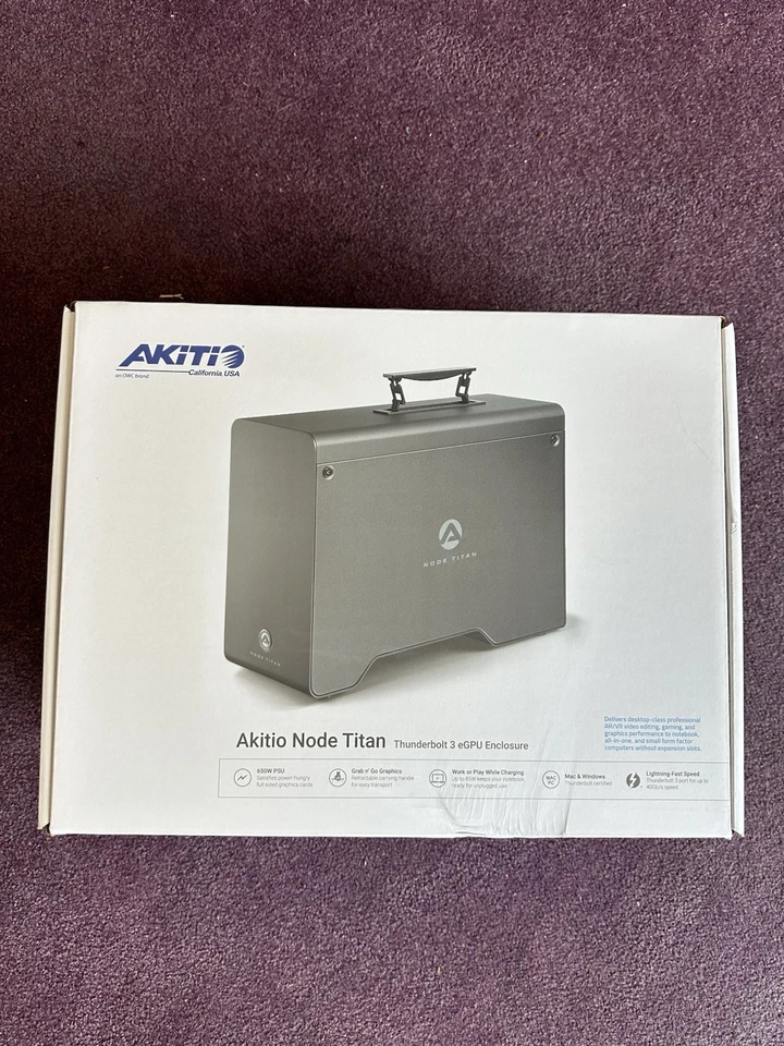 AKiTiO Node Titan Plug and Play Thunderbolt 3 External GPU Solution New-Open Box - Image 2 of 4