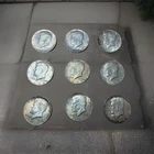 Kennedy Silver Half Dollar Lot 1964 50C 9 Coins Circulated 90% Fine 3+ Troy Oz