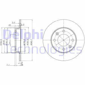 DELPHI BG3653 Disco freno pieno, Oleato - Immagine 2