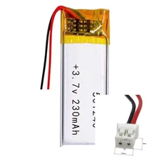 2pc Rechargeable 3.7V 230Mah 501240 Li Polymer Ion Battery For Power Bank Power