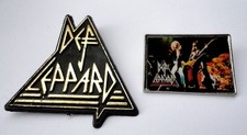 2 x Original and Rare Def Leppard Vintage badge circ 1980's Hard Heavy Rock
