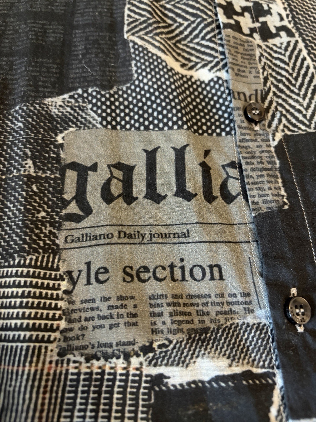 John Galliano Patchwork Gazette Newspaper Long  S… - image 3