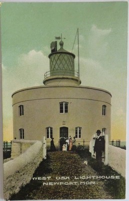 Vintage Postcard of West Usk. Lighthouse Newport