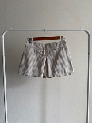 Vintage Y2K Miss Sixty Corduroy Pleated Mini Skirt Beige Velvet Low Rise Size S