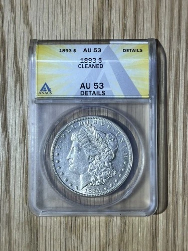 1893 AU53 CLEANED SILVER DOLLAR (CGH046876)