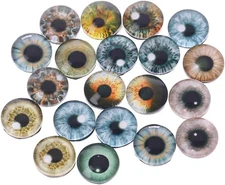 20Pcs Glass for Doll Eyes Animal Crafts Eyeballs for Dinosaur Eye Accessorie, 8M