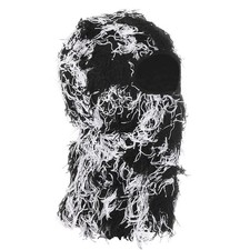 Distressed Balaclava Skimaske Gestrickte Gesichtsbedeckung Schwarz/und/Wei&szlig;