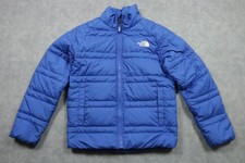 The North Face Jacket Boys 10-12 Blue Basic Down Zip Puffer 550 Insulated