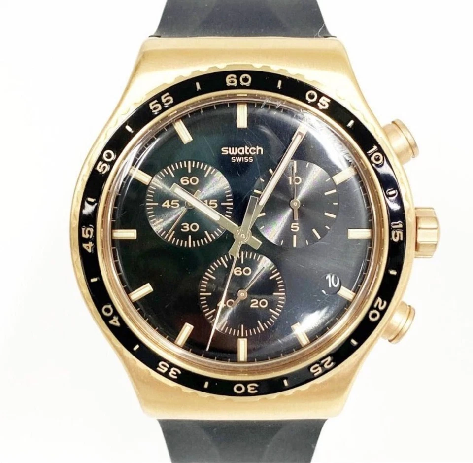 Reloj Swatch Irony Cronógrafo YVG410 Cuarzo Hombre Acero Inoxidable Esfera Negra Foto 3 de 4