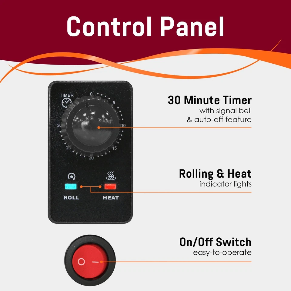 Horno tostador para perros calientes EHD-051B, temporizador de 30 minutos, rodillos térmicos de acero inoxidable... Foto 2 de 4