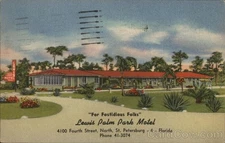 St. Petersburg, Florida FL Lewis Palm Park Motel Tichnor 1953 Tampa Vintage