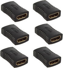 HDMI Female to Coupler Connector Pack 6pcs Adapter Extender black