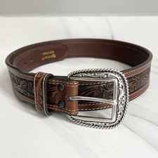 Ariat Dark Brown Tooled Leather Belt Size 36 A1015008 Limited Edition 2007