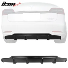 Fits 17-23 Tesla Model 3 V Style Rear Bumper Lip Diffuser Valance ABS Unpainted