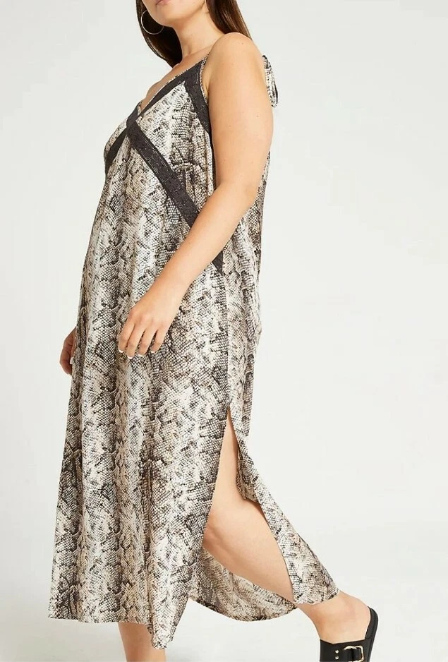 River Island Snake Print Cami Dress And Jacket Set Plus Size 18 Brand New rrp60