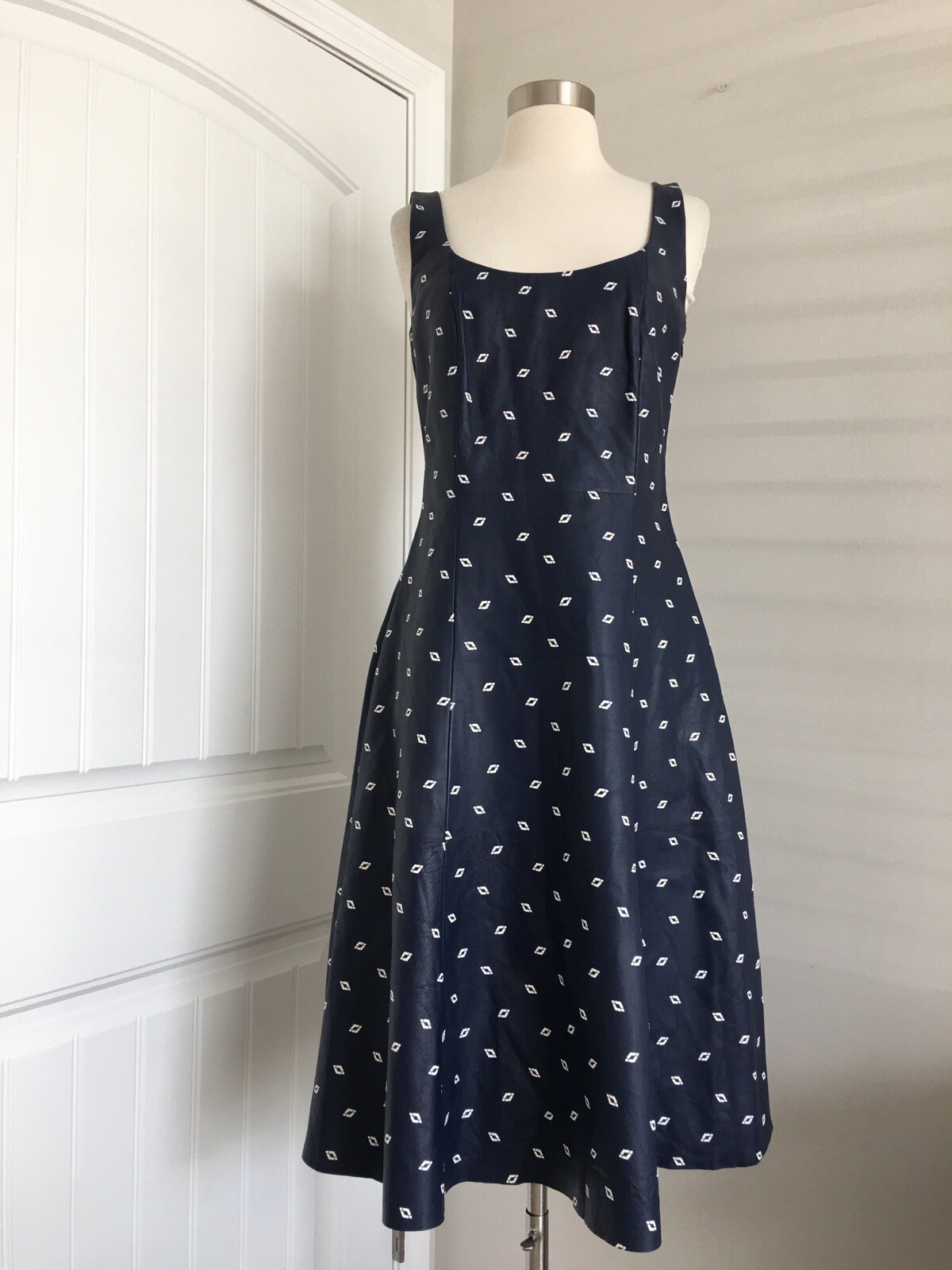 NWT $4,990 RALPH LAUREN PURPLE LABEL NAVY MU LAMB LEATHER DRESS SIZE 2 image 2
