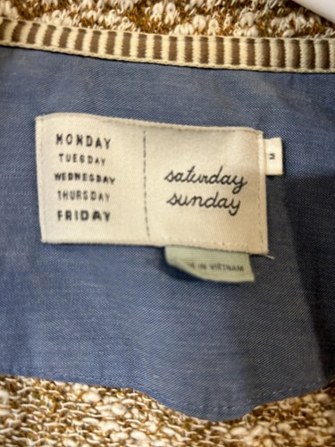 ANTHROPOLOGY SATURDAY AND SUNDAY  size Medium Beige Sweater Cardigan Jacket - Afbeelding 4 van 4
