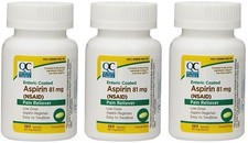 3 Pack Quality Choice Enteric Coated Lo Dose Aspirin 81Mg Tablet 365 Count Each