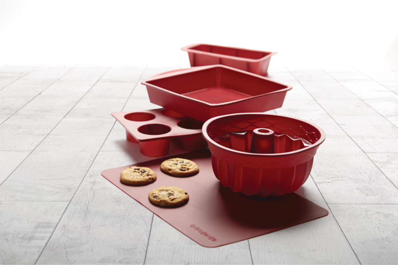 MASTER Chef Silicone NonStick Bakeware Set, Red, 5pc eBay