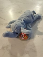 Ty Beanie Baby Peanut The Elephant Light Blue TAG ERROR-1995