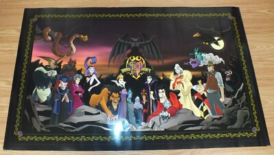 Rare Disney Villains Evil Character Lithograph Poster w/ Misprint