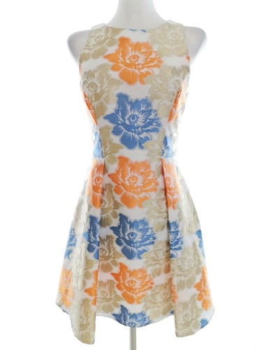 Robe Femme Miss Selfridge Blanche à Pois - Taille UK10, Sans Manches, Longueur Midi - Occasion Bon état