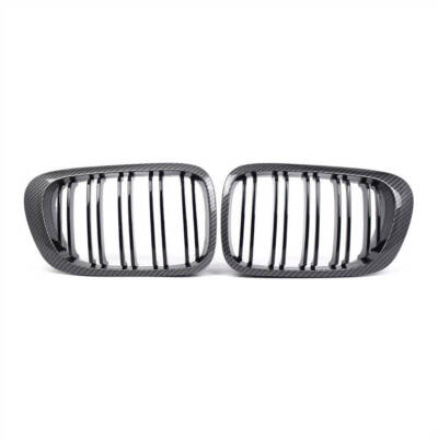 2X Doppelsteg Nieren Kühlergrill Carbon+Schwarz Für BMW 3er E46 Coupe 1999-2002