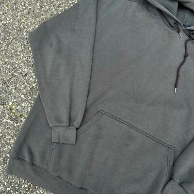 Vintage faded black 90s blank essential hoodie sweatshirt | eBay