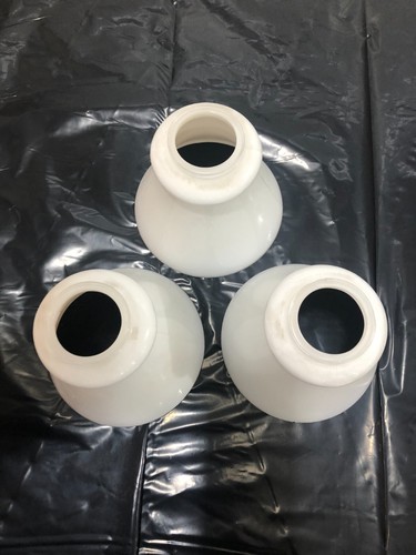 Lot of 3, Milky White Glass, Bathroom Light Paddle Fan, Fixture Replacemet Globe - Picture 2 of 7
