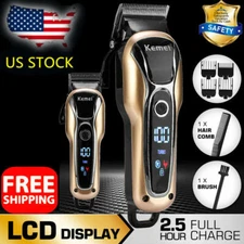 Cordless Professional Hair Clippers Trimmer Kit Men Cutting Machine Barber Salon