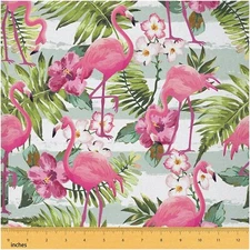 Tropic Textiles Collection: Flamingo Fabric, Palm Tree Upho