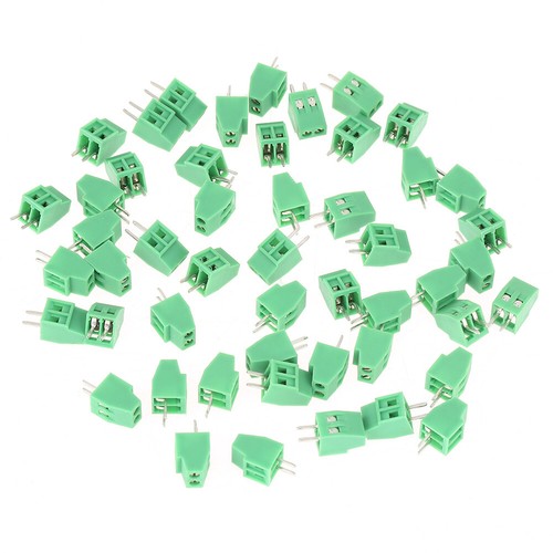 50Pcs 2.54mm 0.1in Universal 2Pin 2Poles PCB Screw Terminal Block Connector New
