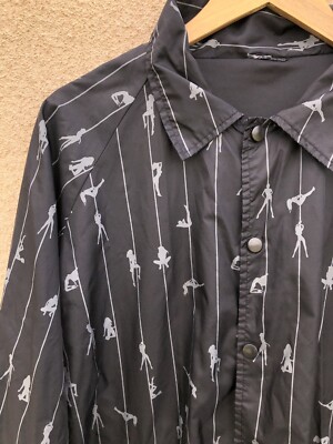 Vintage Y2K No Fear Jacket Stripper Pole Windbreaker Snap AOP All Over Print XL