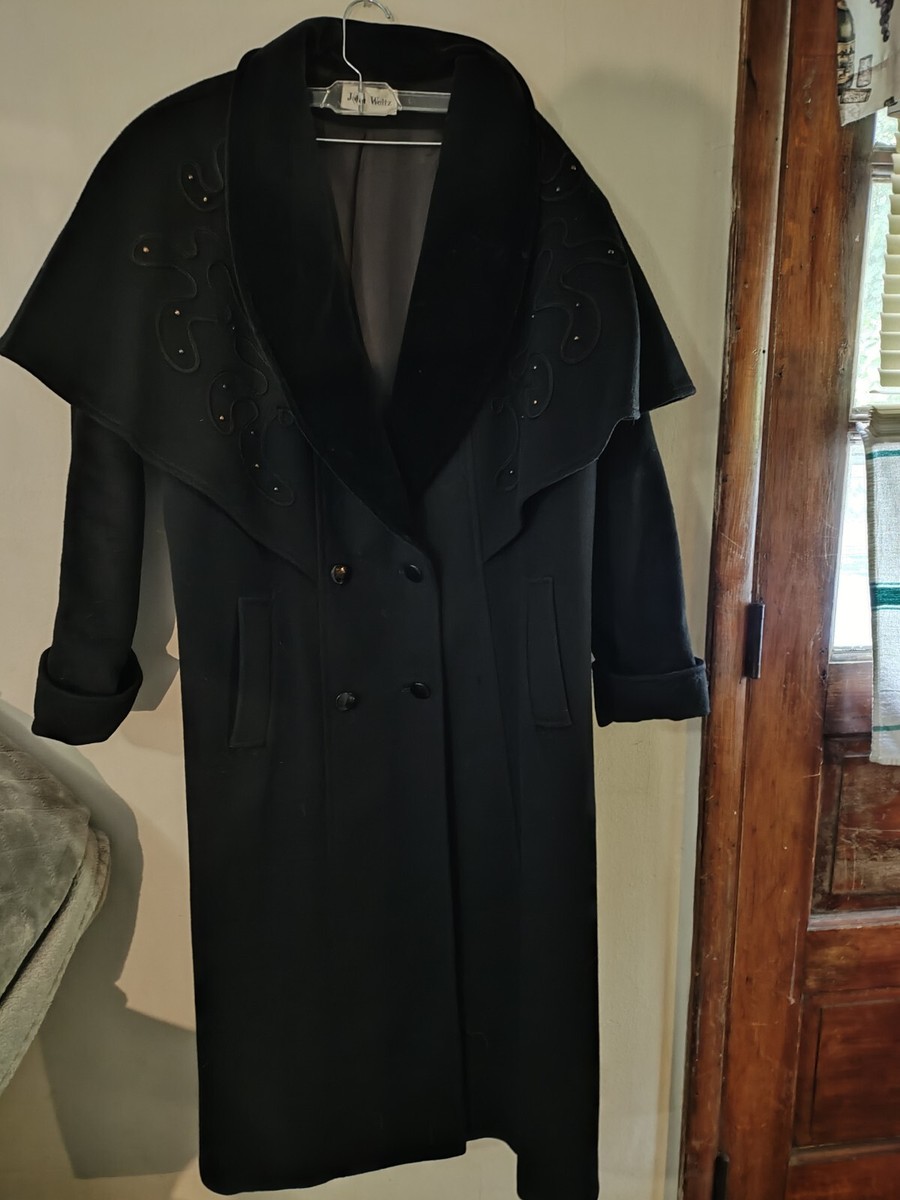 Vintage John Weitz Cape Shoulder Wool Trench Coat Heavy Warm Vintage John Weitz Cape Shoulder Wool Trench Coat Heavy Warm