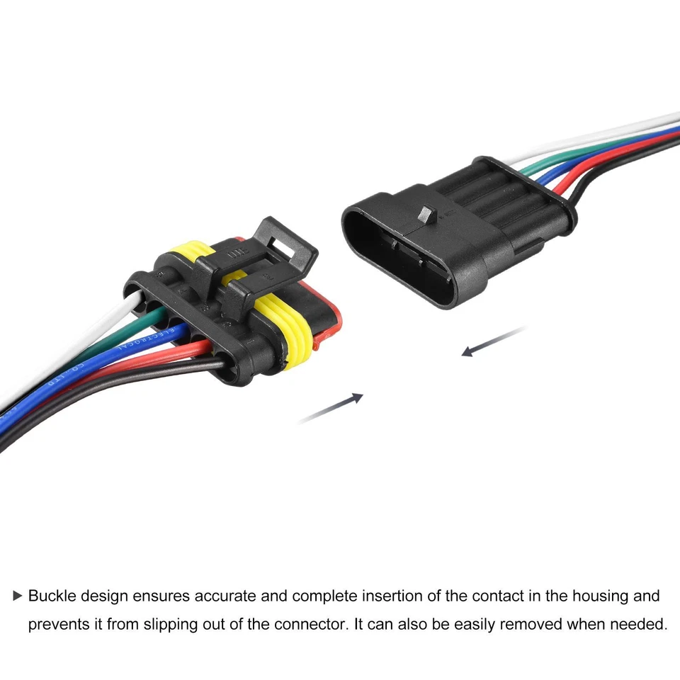 Conector Eléctrico 5 Pasadores Macho Hembra 0.75mm2 con 100mm Cable 1 Juego - Imagen 3 de 4