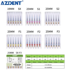 AZDENT Dental Endo Heat Activated Rotary Niti Files Engine Use 25mm /19mm SX-F3