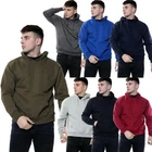 Mens Plain Hoodies Fleece Hooded Casual Long Sleeve Hoody Pullover Sweatshirt