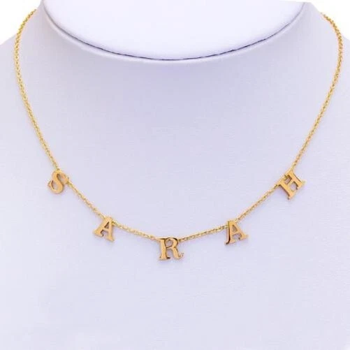 18k Gold Sterling Silver Spaced Out Letters Custom Hand Made Name