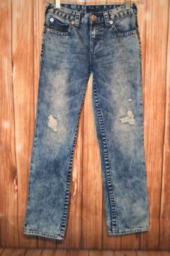 True Religion Boy's Straight Pocket Flaps Bleached Blue Denim Jeans Size 10 - Picture 4 of 12