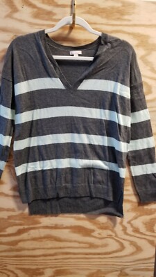 Gap Designed & Crafted Womens Casual Pullover Sweater Size XS Striped V Neck