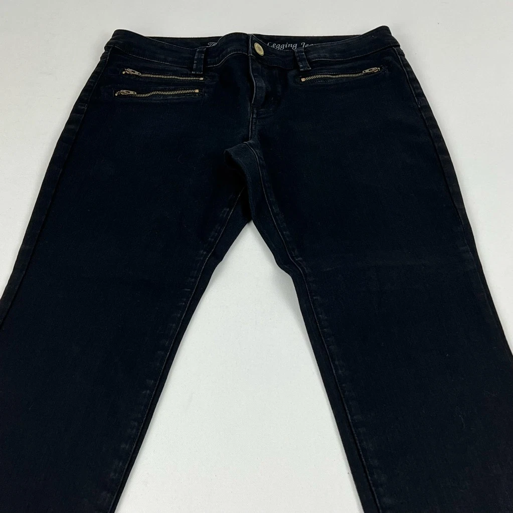 The Limited Womens Jeggings Black Dark Wash Stretch Pockets Mid Rise Denim  10