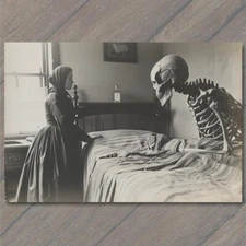 Art Print Children Skeleton Sisters Skull Masks Weird Creepy Vibe Strange Unusua