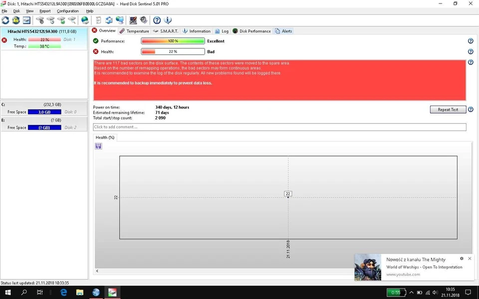 Hitachi HTS543212L9A300 120GB 2.5" SATA hard drive 5K320-120 - Image 2 of 2