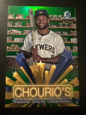 2025 Bowman Chrome Jackson Chourio Green Bowman Chrome Retail #07/99 BREWERS