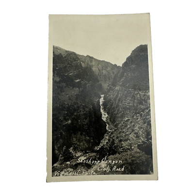 Wyoming WY Shoshone Canyon RPPC Cody Road Ned Frost Real Photo Postmark & Stamp