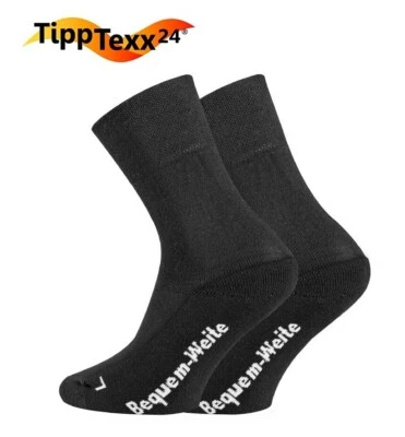 TIPPTEXX 24 4 Paar EXTRA BREITE & WEITE Gesundheitssocken Polstersohle mit Antiloch-Garantie