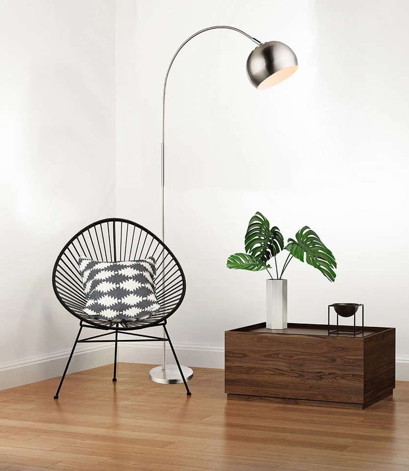 Bogenstehleuchte Stehlampe Standlampe Wohnzimmerlampe beweglich chrom LED 150cm - Bild 3 von 4