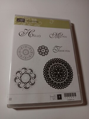 Stampin Up! Rubber Cling Stamp Sets Lacy & Lovely, Hello, Miss You #122887 (New)