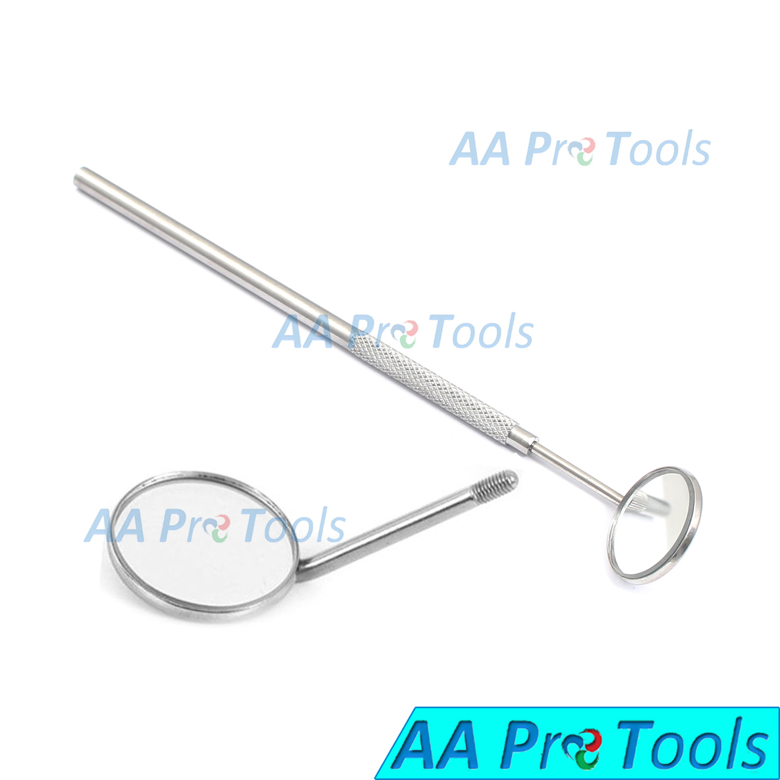 New Premium 12 x Dental Mouth Mirror Heads Simple STEM #5 Plain + Free Handle